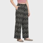 Ladies' Cream Regular Fit Printed Palazzos, Off White, small