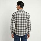 Men's White Cotton Long Sleeve Collar Regular Fit Casual Shirt, सफ़ेद, small