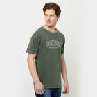 Cut & Sew Round Neck T-Shirt, Olive, small image number null