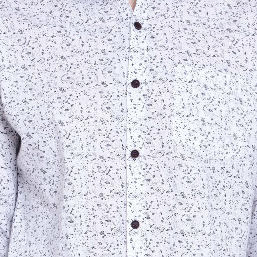 Cotton Printed Casual Shirt, White, large image number null