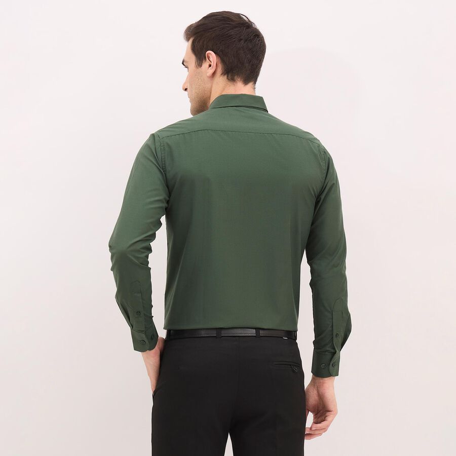Men's Dark Green Regular Collar Formal Shirt, Dark Green, large image number null