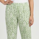 Women's Green Regular Fit Printed Lounge Pyjama, हल्का हरा, small