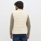 Men's Light Beige High Neck Casual Jacket, एक्रू मिश्रित, small image number null