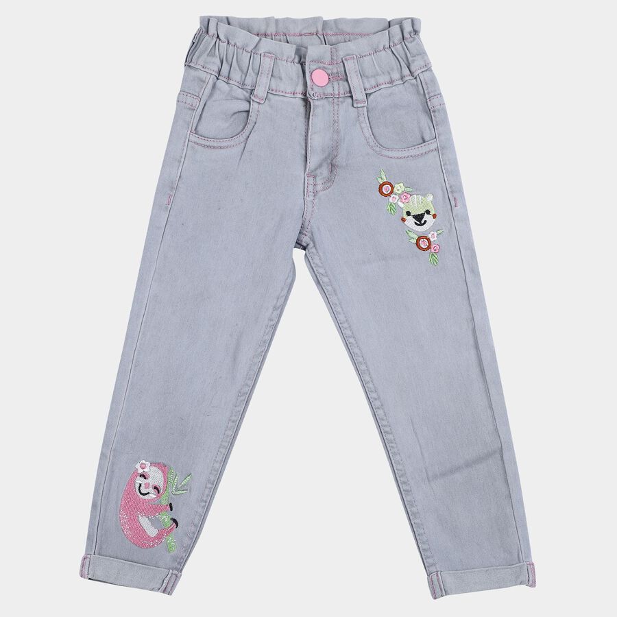 Girls' Jeans, Light Grey, large