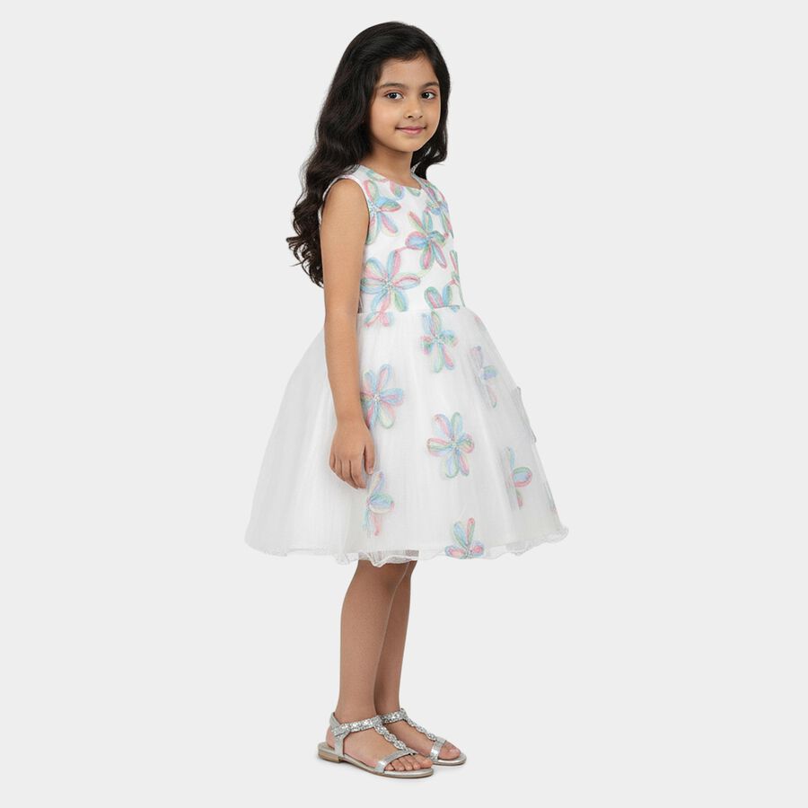 Girls' Off White Frock, ऑफ व्हाइट, large