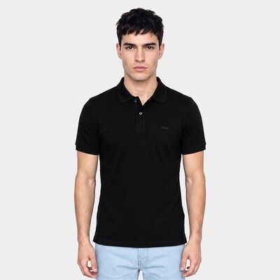 Men's Black Polo Neck Polo T-Shirt