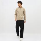 Men's Muted Beige Cotton Blend High Neck Casual Sweatshirt, गहरा पीला, small image number null