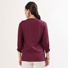 Women's Deep Wine Red Round Neck Embroidered Kurti, Wine, small image number null