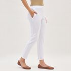 Women's Bright White Cotton Blend Ankle-Length Churidar, सफ़ेद, small image number null