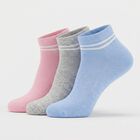 Women's Assorted Regular Fit Striped Pack of 3 Socks, चुनिंदा, small