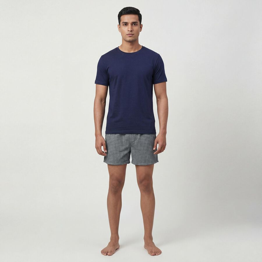 Men's Dark Grey Regular Fit Solid Boxers, Dark Grey, large