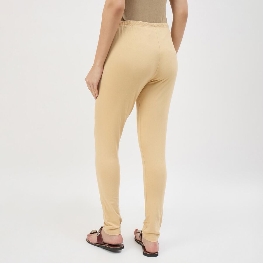 Women's Khaki Cotton Blend Plain Churidar, खाकी, large