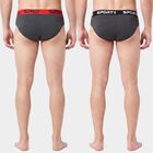 Men's Charcoal Regular Fit Solid Briefs, Charcoal, small
