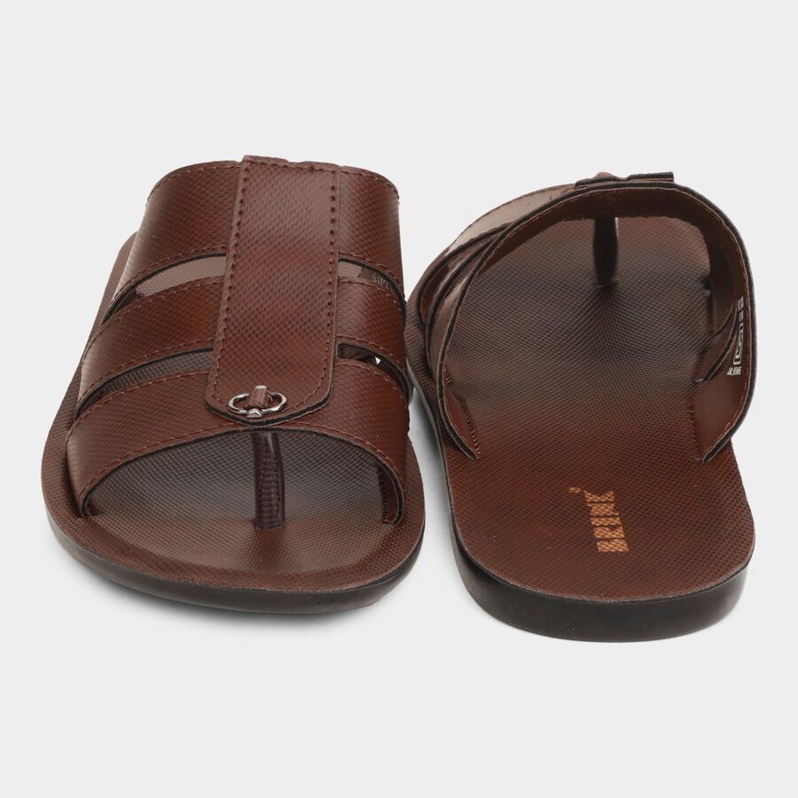 Mens Floater Sandals, Brown, large image number null