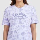 Women's Lavender Cotton Round Neck Casual T-Shirt, लाइलेक, small