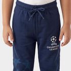 Boys' Navy Blue Jogger Fit Sports Print Pyjama, Navy Blue, small