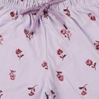 Girls' Lavender Jogger Floral Printed Pyjama, Lilac, small