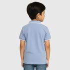 Boys Light Blue Polo Collar Casual T-Shirt, मध्यम नीला, small image number null