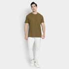 Men's Round Neck Half Sleeves T-Shirt, Brown, small image number null