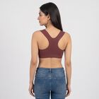 Women's Wine Scoop Neck Sports Bra, Wine, small