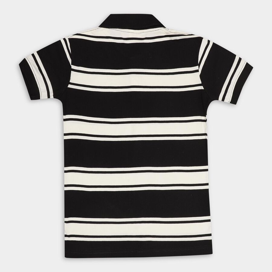 Boys' 100% Cotton Half Sleeves T-Shirt, Black, large image number null