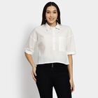 Ladies' 100% Cotton Shirt, ऑफ व्हाइट, small image number null