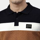 Men's Navy Blue Polo Neck Classic T-Shirt, Navy Blue, small