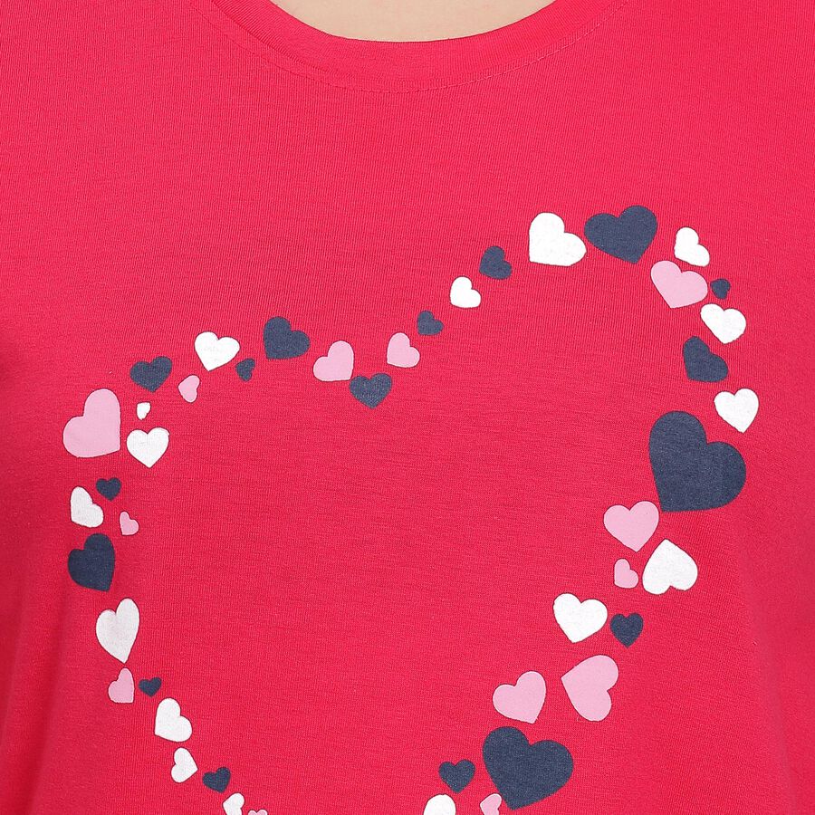 Ladies' Round Neck T-Shirt , रानी (फ्यूशिया), large image number null
