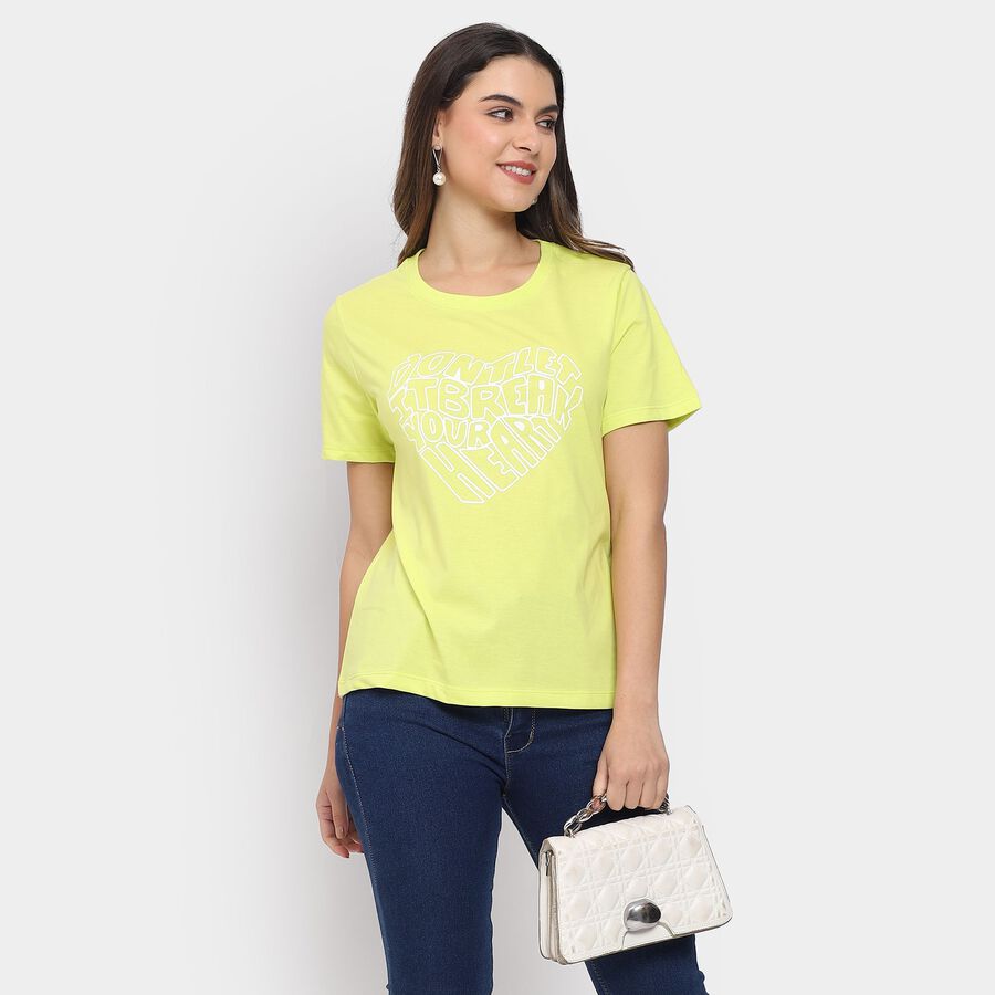 Ladies' Round Neck T-Shirt , Lemon, large image number null