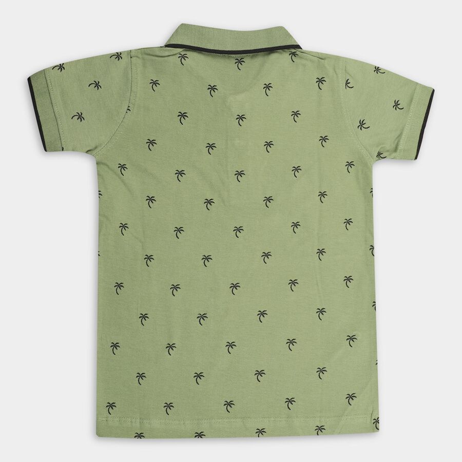 Boys' 100% Cotton Half Sleeves T-Shirt, Olive, large image number null