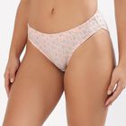 Women's Soft Peach Floral Print High Waist Panty, Peach, small