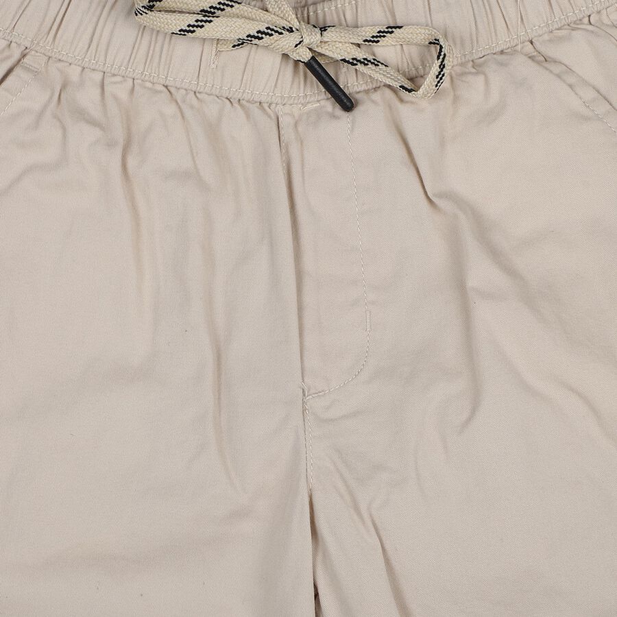 Boys' Off White Relaxed Fit Cotton Jamaican Shorts, Off White, large