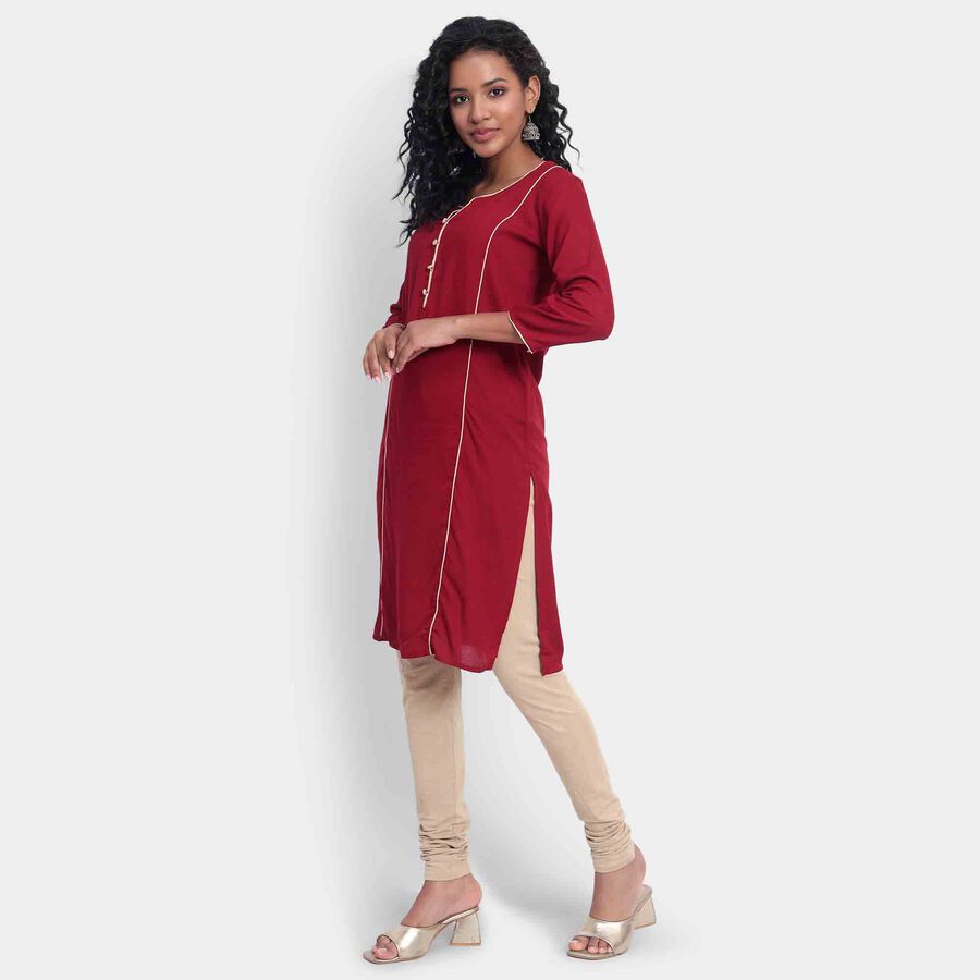 Solid Kurta, Maroon, large image number null