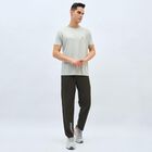 Men's Deep Olive Green Regular Fit Logo Printed Track Pants, Olive, small