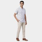 Men's White Cotton Spread Collar Slim Fit Casual Shirt, White, small