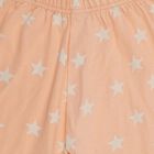 Girls Pink Regular Fit Star Printed Pyjama, Pink, small
