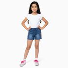 Girls' Shorts, मध्यम नीला, small