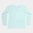 Girls Regular Round Neck Top, Aqua, small image number null