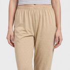 Women's Beige Straight Fit Polka Dot Pyjama, Beige, small