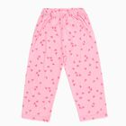 Girls' Light Pink Bow Printed Cotton Blend Pyjama, गुलाबी, small image number null