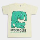 Boys' 100% Cotton Half Sleeves T-Shirt, पीला, small image number null