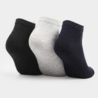 Men's Ankle Length Pack of 3 Socks ( Grey, Black, White ), Navy Blue, small