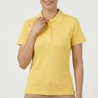 Women's Yellow Polo Neck Preppy Polo T-Shirt, Yellow, small