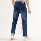 Men's Stonewashed Blue Straight Fit Classic Jeans, मध्यम नीला, small image number null