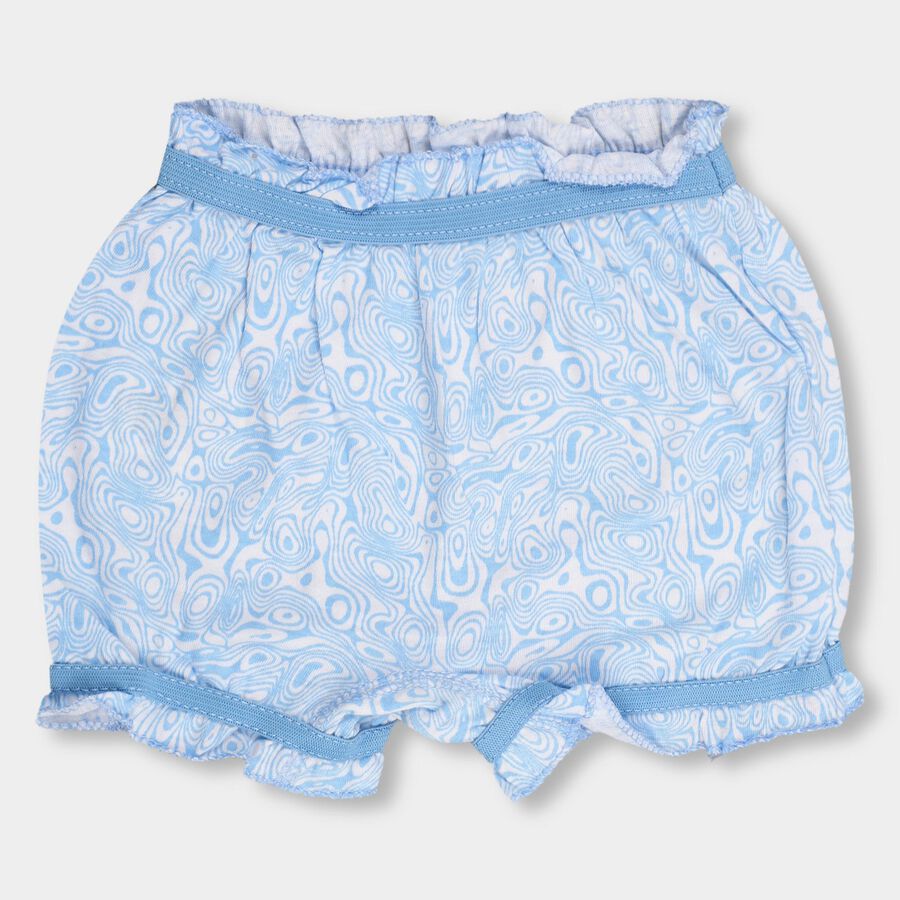 Girls' Light Blue Regular Fit Printed Bloomer, हल्का नीला, large image number null