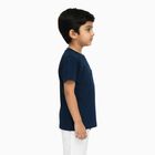 Boys Deep Midnight Navy Blue Crew Neck Casual Half Sleeve T-Shirt, Navy Blue, small image number null