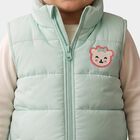 Infants Mint Green Stand Collar Puffer Jacket, Light Green, small