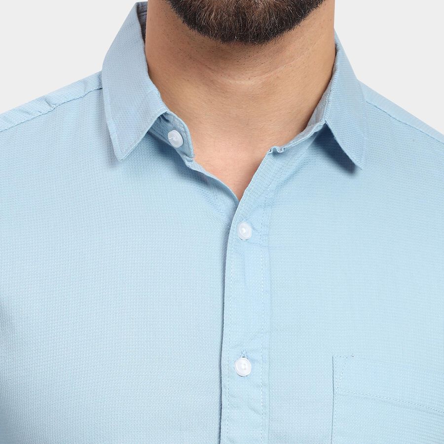 Men's 100% Cotton Casual Shirt , Light Blue, large image number null