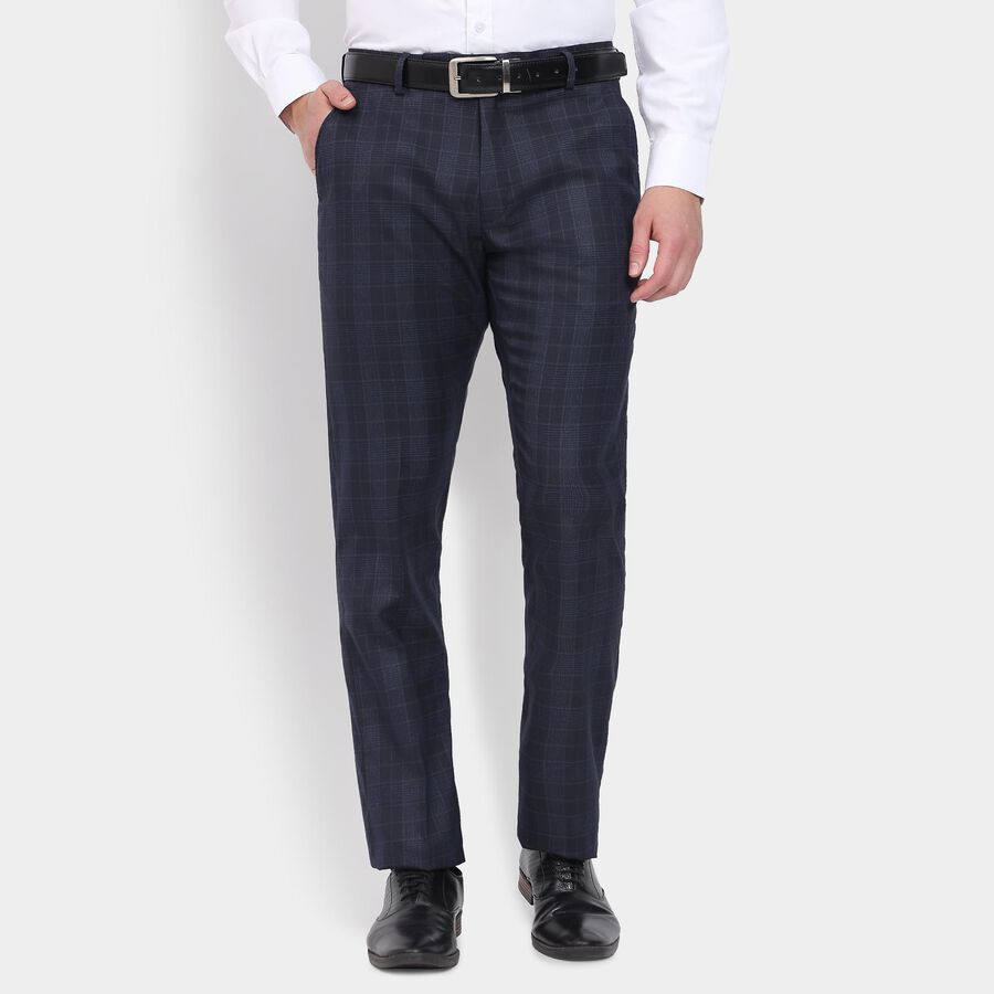 Men's Slim Fit Formal Trousers, नेवी ब्लू, large image number null