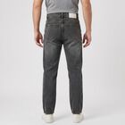 Men's Dark Grey Straight Fit Washed Jeans, Dark Grey, small